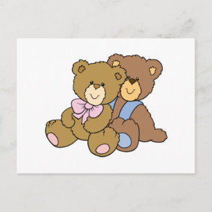 Carte Postale Ours mignons qui s'embrassent