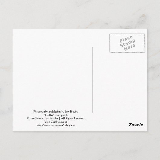 Carte Postale Ours noir - "Cubby" (Dos)