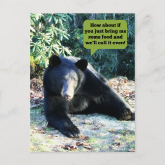 Carte Postale Ours noir - "Cubby - Faisons un accord"