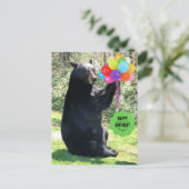 Carte Postale Ours Noir - "Cubby - Joyeux anniversaire !" (Debout devant)