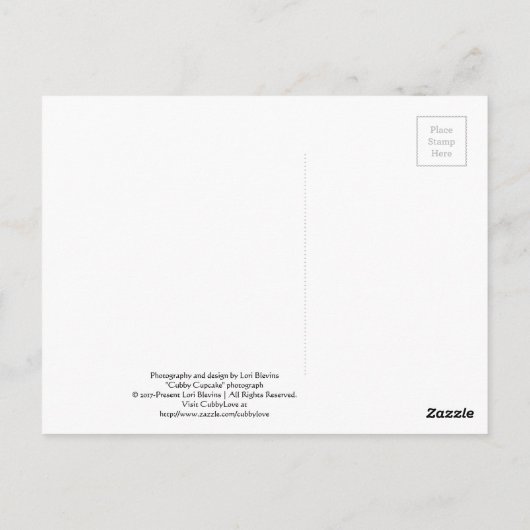 Carte Postale Ours Noir - "Cupcake Cubby" (Dos)