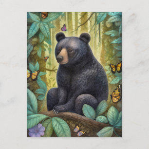Carte postale Ours Noir Dans L'Art Forêt