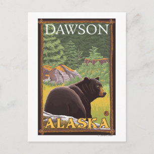 Carte Postale Ours noir en forêt - Dawson, Alaska