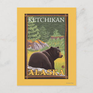 Carte Postale Ours noir en forêt - Ketchikan, Alaska