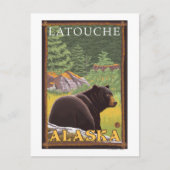 Carte Postale Ours noir en forêt - Latouche, Alaska (Devant)