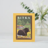 Carte Postale Ours noir en forêt - Sitka, Alaska (Debout devant)