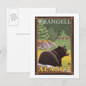 Carte Postale Ours noir en forêt - Wrangell, Alaska (Devant / Derrière)
