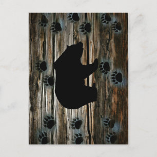 Carte Postale Ours Noir Ours Noir Pattes Bois Rustique