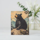 Carte Postale Ours noir vintage (Debout devant)