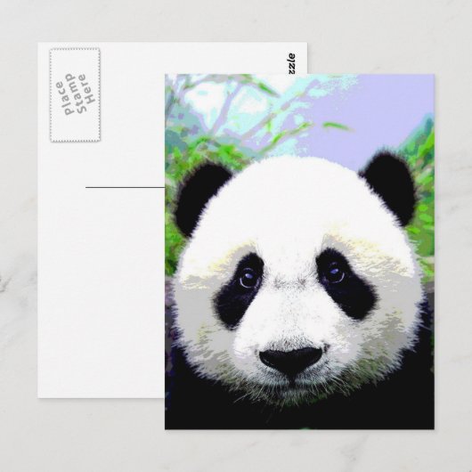 Carte Postale Ours Panda (Devant / Derrière)