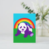 Carte Postale Ours Panda arc-en-ciel mignon (Debout devant)
