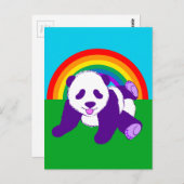 Carte Postale Ours Panda arc-en-ciel mignon (Devant / Derrière)
