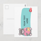 CARTE POSTALE OURS PERSONNALISABLE (Devant / Derrière)