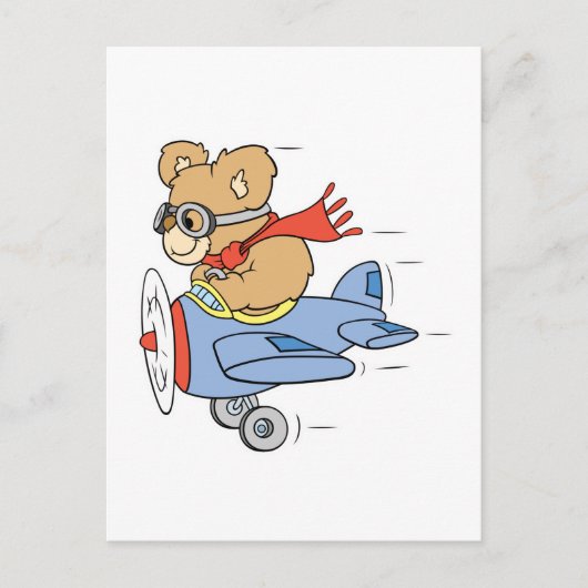 Carte Postale Ours pilote idiot (Devant)
