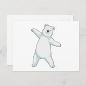 Carte Postale Ours polaire à Yoga Fitness en position debout (Devant / Derrière)