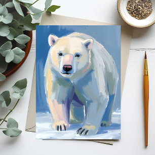 Carte Postale Ours polaire Belle peinture animale
