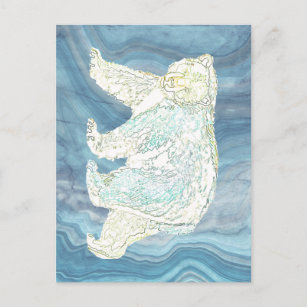 Carte Postale ours polaire de couleur technique