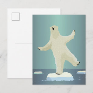 Carte Postale Ours polaire en équilibre sur une œuvre d'art Iceb