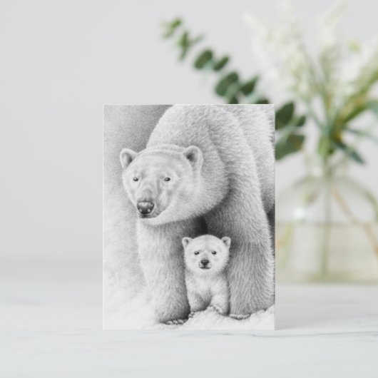 Carte postale Ours polaire et Cube (Debout devant)