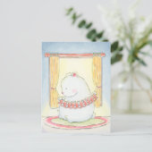 Carte Postale Ours polaire et lapin ensemble tout seuls aquarell (Debout devant)