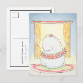 Carte Postale Ours polaire et lapin ensemble tout seuls aquarell (Devant / Derrière)