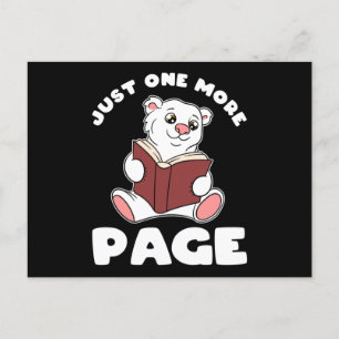 Carte Postale Ours polaire et livres juste une page de plus