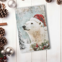 Ours Polaire Noël Hiver Vieux Découpage Vieilli