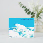 Carte Postale Ours Polaire Sur Glace (Debout devant)