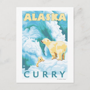 Carte Postale Ours polaires & Cub - Curry, Alaska