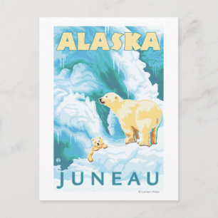 Carte Postale Ours polaires & Cub - Juneau, Alaska