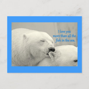 Carte Postale Ours Polaires Je T'Aime Plus....Design