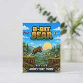 Carte Postale Ours, Rétro Pixel Art 8-Bit (Debout devant)