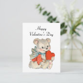 Carte Postale ours rétro vintage Valentine (Debout devant)