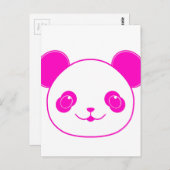 Carte Postale Ours rose Kawaii Panda (Devant / Derrière)
