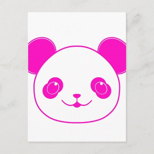 Carte Postale Ours rose Kawaii Panda (Devant)