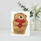 Carte Postale Ours Tenir le coeur-Je t'aime (Debout devant)