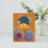 Carte Postale Ours Ventilateur De Basket (Debout devant)