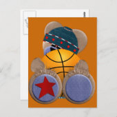 Carte Postale Ours Ventilateur De Basket (Devant / Derrière)
