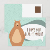 Carte Postale Ours Vert Drôle Amour Pour Vous (Devant / Derrière)