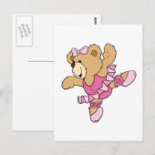 Carte Postale Ourson ballerine mignon (Devant / Derrière)