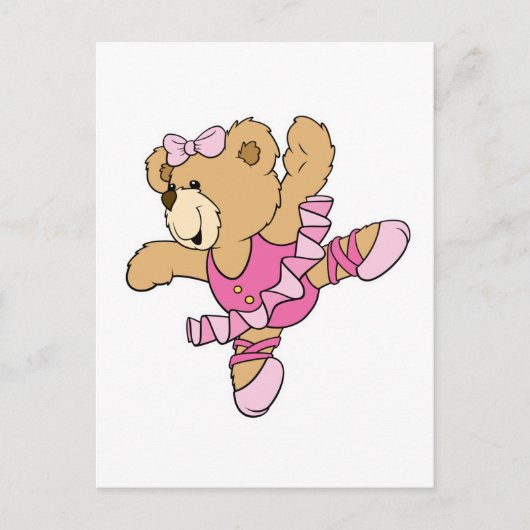 Carte Postale Ourson ballerine mignon (Devant)