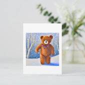 Carte Postale Ourson dans la neige (Debout devant)