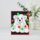 Carte Postale Ourson polaire mignon de Noël, ourson polaire du P (Debout devant)