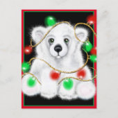 Carte Postale Ourson polaire mignon de Noël, ourson polaire du P (Devant)