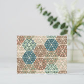 Carte Postale Outdoor | Blue & Green Tribal Pattern (Debout devant)