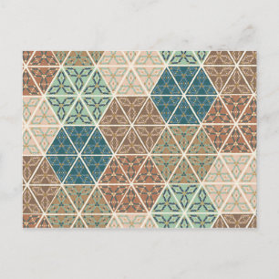 Carte Postale Outdoor   Blue & Green Tribal Pattern