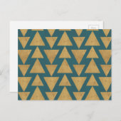 Carte Postale Outdoor | Gold & Dark Teal Pattern (Devant / Derrière)