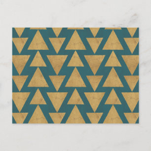 Carte Postale Outdoor   Gold & Dark Teal Pattern