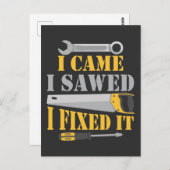 Carte Postale Outil d'atelier pour menuisiers amusants (Devant / Derrière)