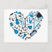 Carte Postale Outil de coeur Musicien (Devant)